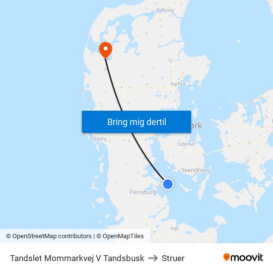 Tandslet Mommarkvej V Tandsbusk to Struer map
