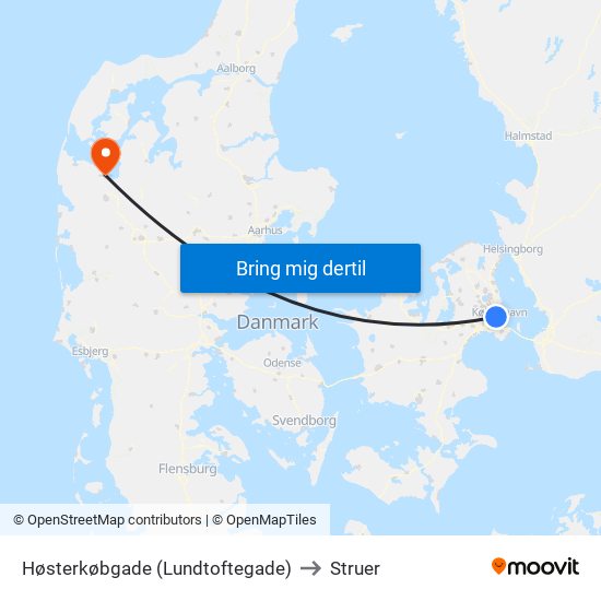 Høsterkøbgade (Lundtoftegade) to Struer map