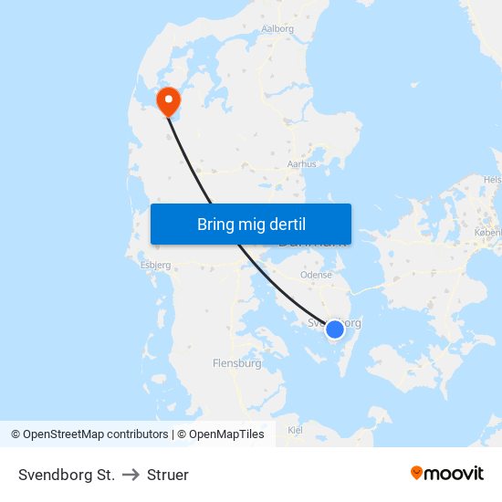 Svendborg St. to Struer map