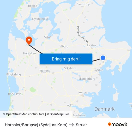 Hornslet/Borupvej (Syddjurs Kom) to Struer map