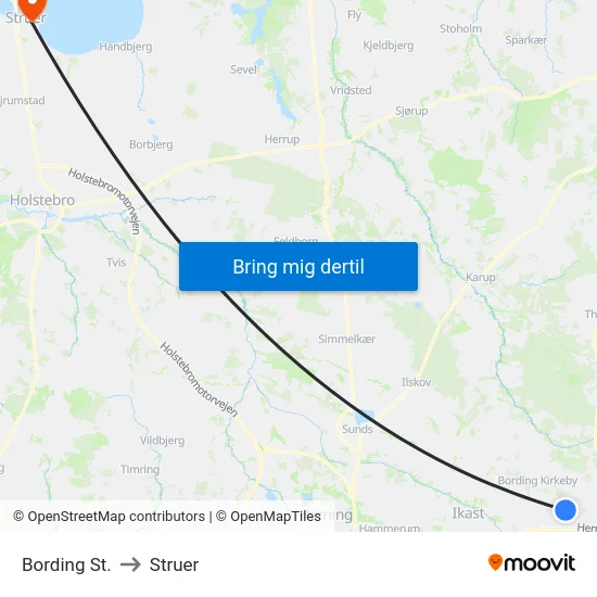 Bording St. to Struer map