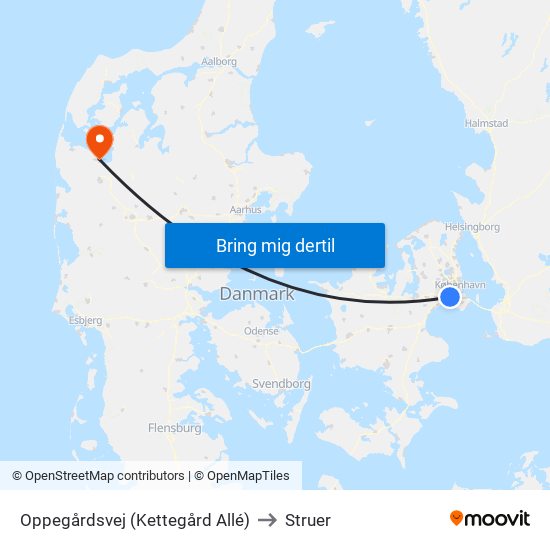 Oppegårdsvej (Kettegård Allé) to Struer map