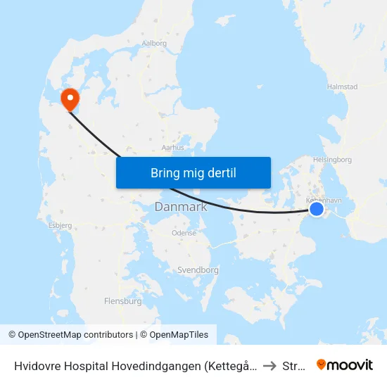 Hvidovre Hospital Hovedindgangen (Kettegård Allé) to Struer map