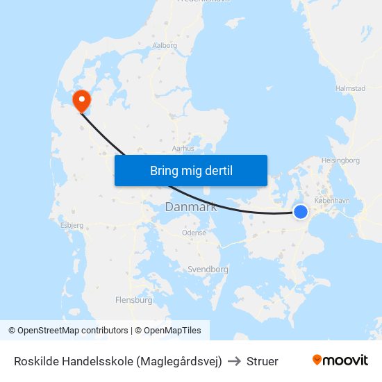 Roskilde Handelsskole (Maglegårdsvej) to Struer map