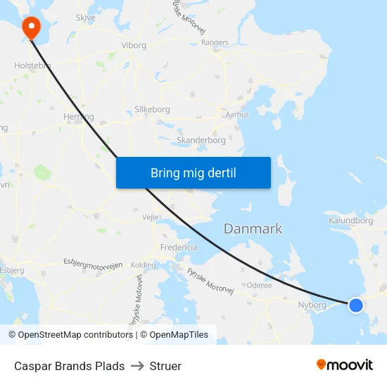 Caspar Brands Plads to Struer map