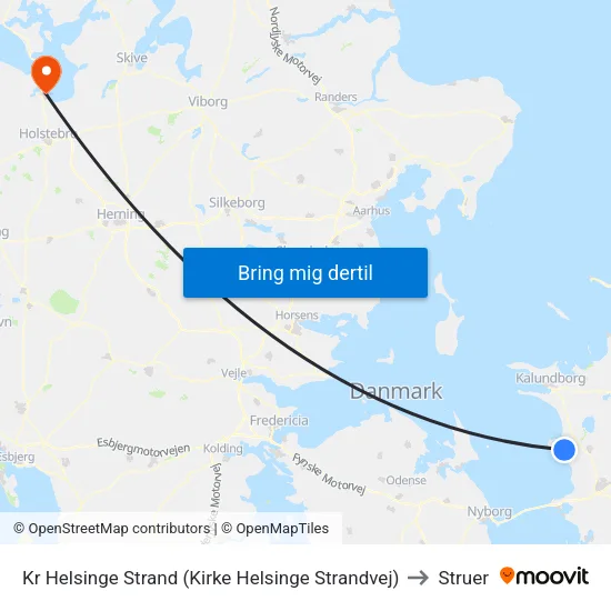 Kr Helsinge Strand (Kirke Helsinge Strandvej) to Struer map