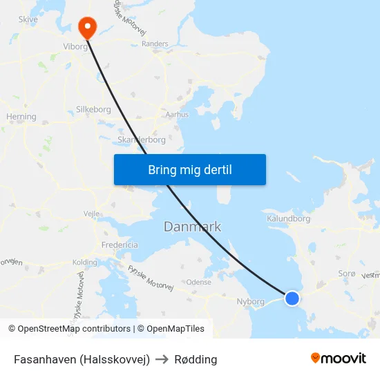 Fasanhaven (Halsskovvej) to Rødding map