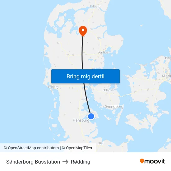 Sønderborg Busstation to Rødding map