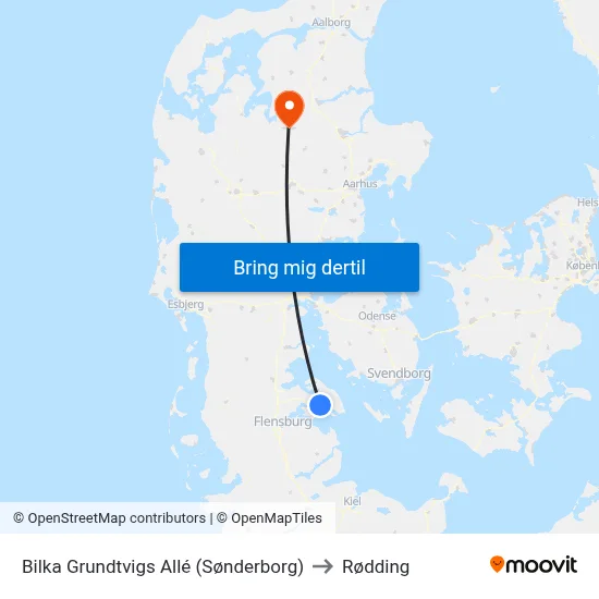 Bilka Grundtvigs Allé (Sønderborg) to Rødding map