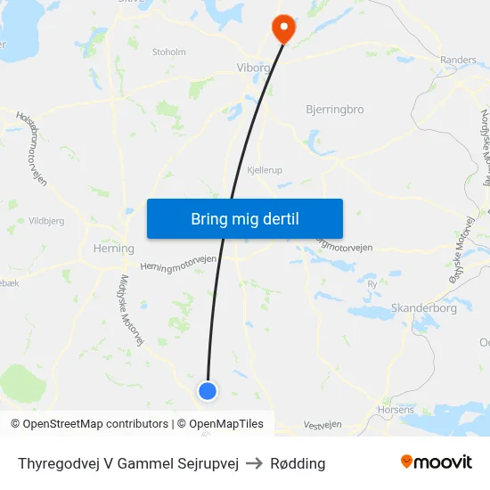 Thyregodvej V Gammel Sejrupvej to Rødding map