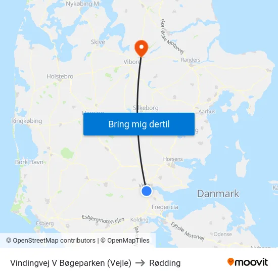 Vindingvej V Bøgeparken (Vejle) to Rødding map
