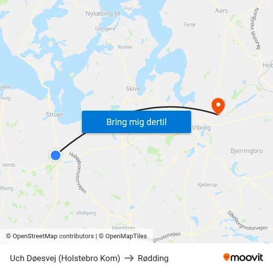 Uch Døesvej (Holstebro Kom) to Rødding map