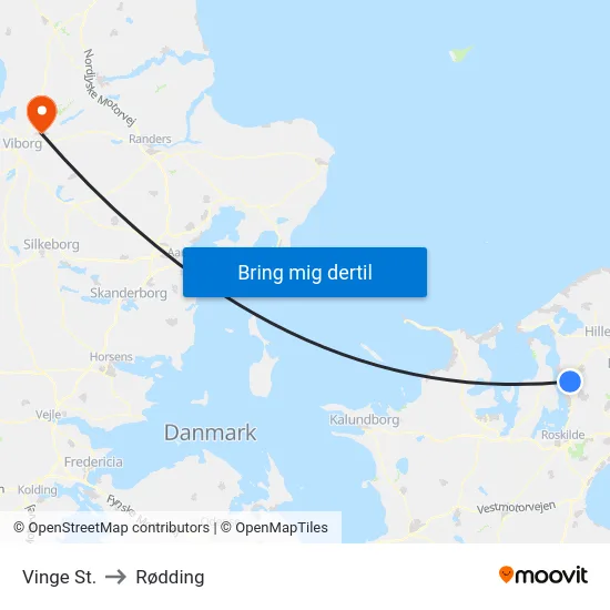 Vinge St. to Rødding map