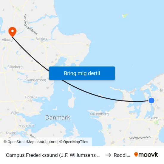Campus Frederikssund (J.F. Willumsens Vej) to Rødding map