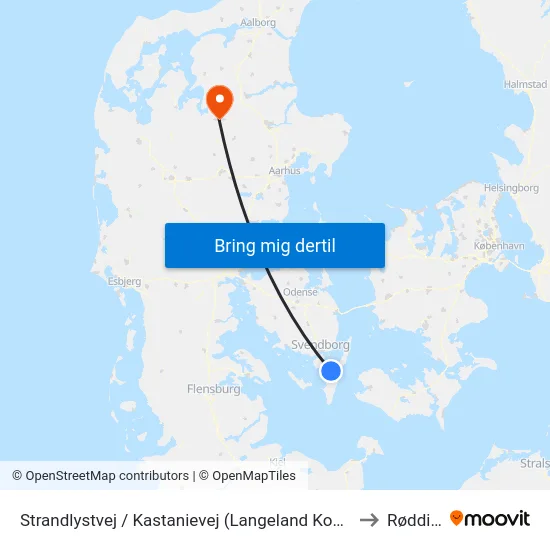 Strandlystvej / Kastanievej (Langeland Kommune) to Rødding map