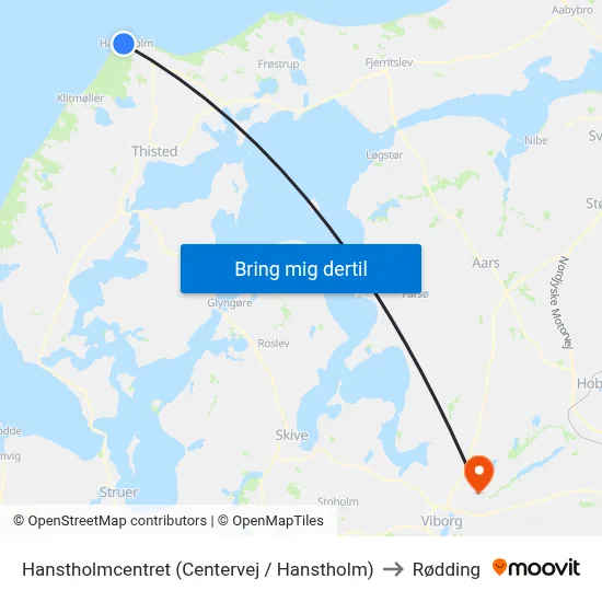 Hanstholmcentret (Centervej / Hanstholm) to Rødding map