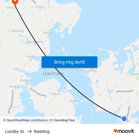 Lundby St. to Rødding map