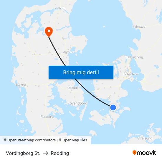 Vordingborg St. to Rødding map