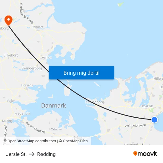 Jersie St. to Rødding map