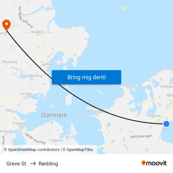 Greve St. to Rødding map