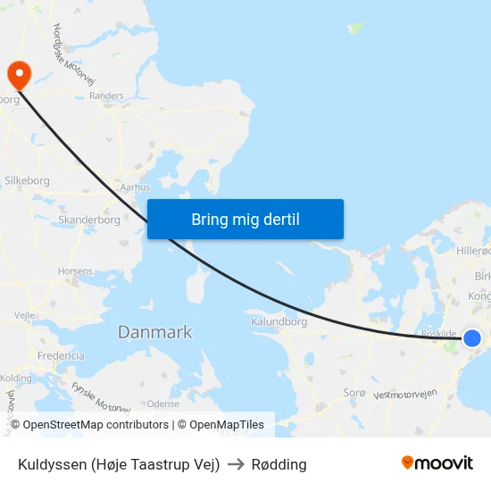 Kuldyssen (Høje Taastrup Vej) to Rødding map