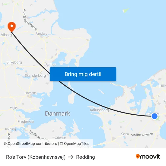 Ro's Torv (Københavnsvej) to Rødding map