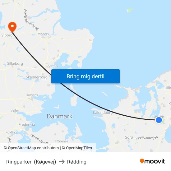 Ringparken (Køgevej) to Rødding map