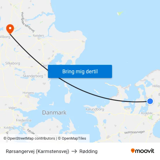 Rørsangervej (Karmstensvej) to Rødding map
