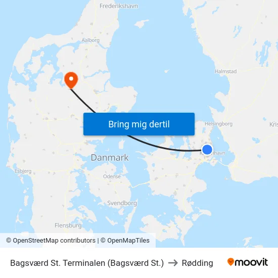 Bagsværd St. Terminalen (Bagsværd St.) to Rødding map