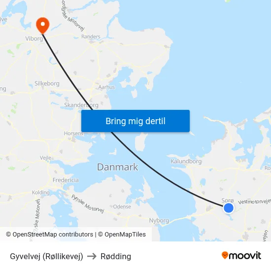 Gyvelvej (Røllikevej) to Rødding map