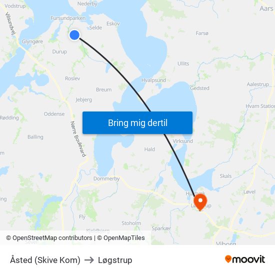 Åsted (Skive Kom) to Løgstrup map