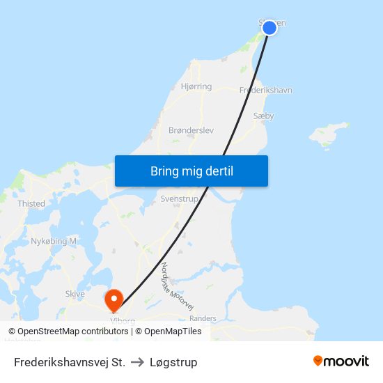 Frederikshavnsvej St. to Løgstrup map