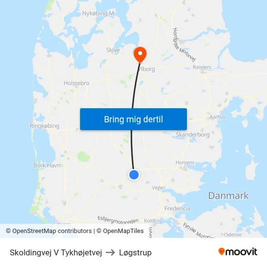 Skoldingvej V Tykhøjetvej to Løgstrup map