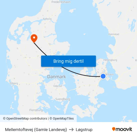 Mellemtoftevej (Gamle Landevej) to Løgstrup map