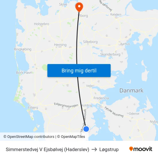 Simmerstedvej V Ejsbølvej (Haderslev) to Løgstrup map