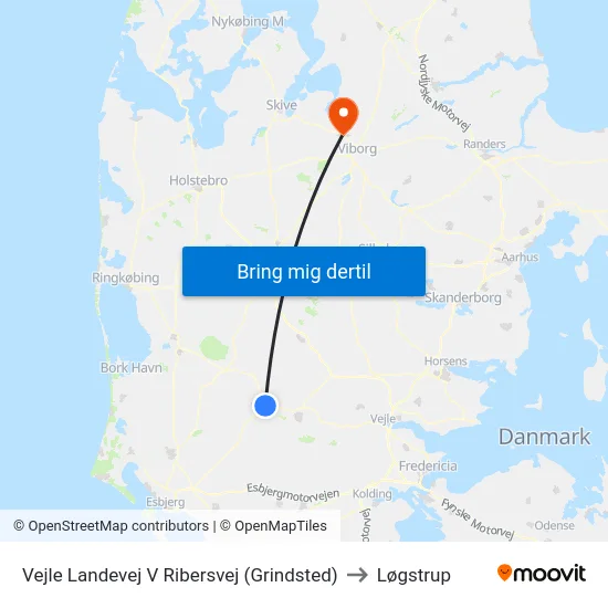 Vejle Landevej V Ribersvej (Grindsted) to Løgstrup map