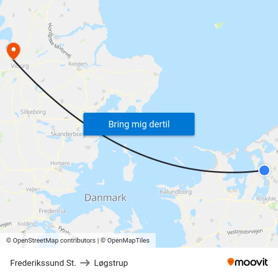 Frederikssund St. to Løgstrup map