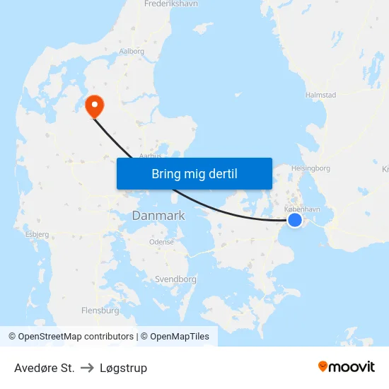 Avedøre St. to Løgstrup map