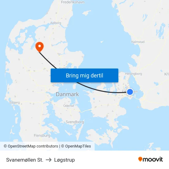 Svanemøllen St. to Løgstrup map
