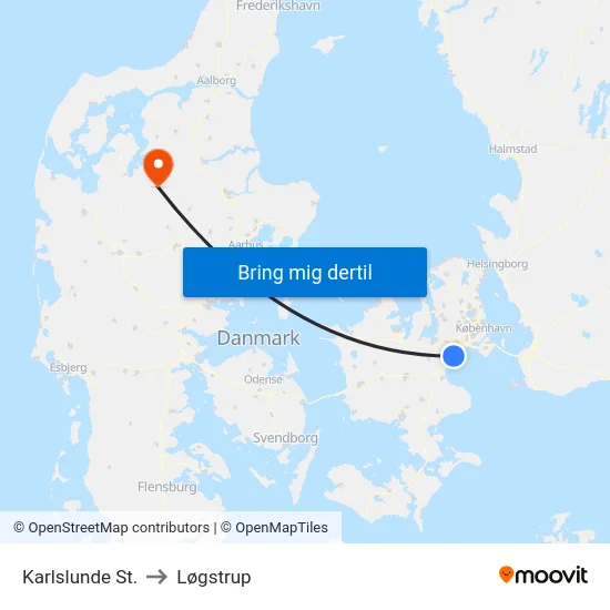 Karlslunde St. to Løgstrup map