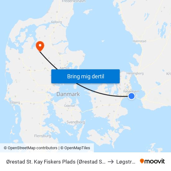 Ørestad St. Kay Fiskers Plads (Ørestad St.) to Løgstrup map