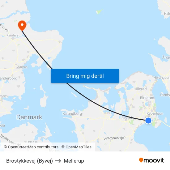 Brostykkevej (Byvej) to Mellerup map