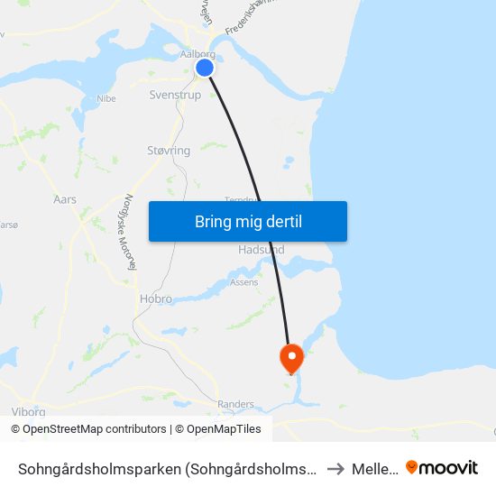 Sohngårdsholmsparken (Sohngårdsholmsvej / Aalborg) to Mellerup map