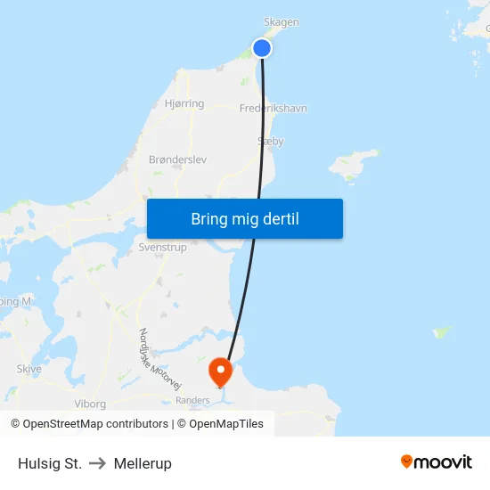 Hulsig St. to Mellerup map