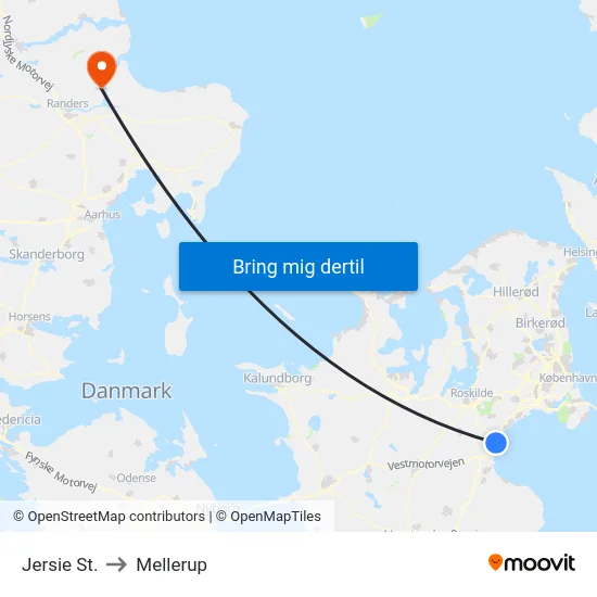 Jersie St. to Mellerup map