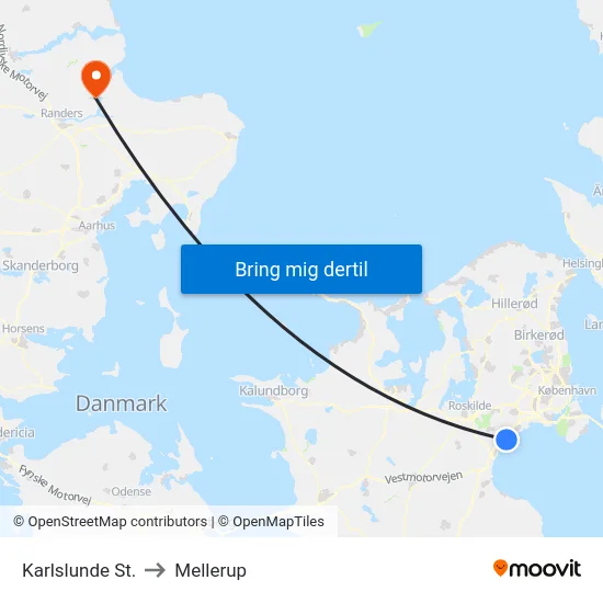 Karlslunde St. to Mellerup map