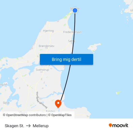 Skagen St. to Mellerup map