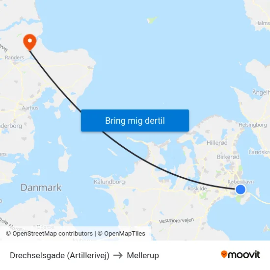 Drechselsgade (Artillerivej) to Mellerup map
