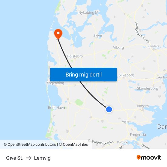 Give St. to Lemvig map