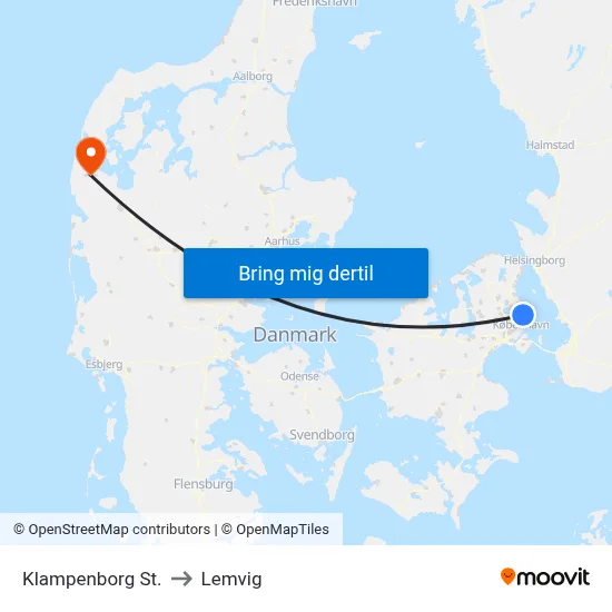Klampenborg St. to Lemvig map